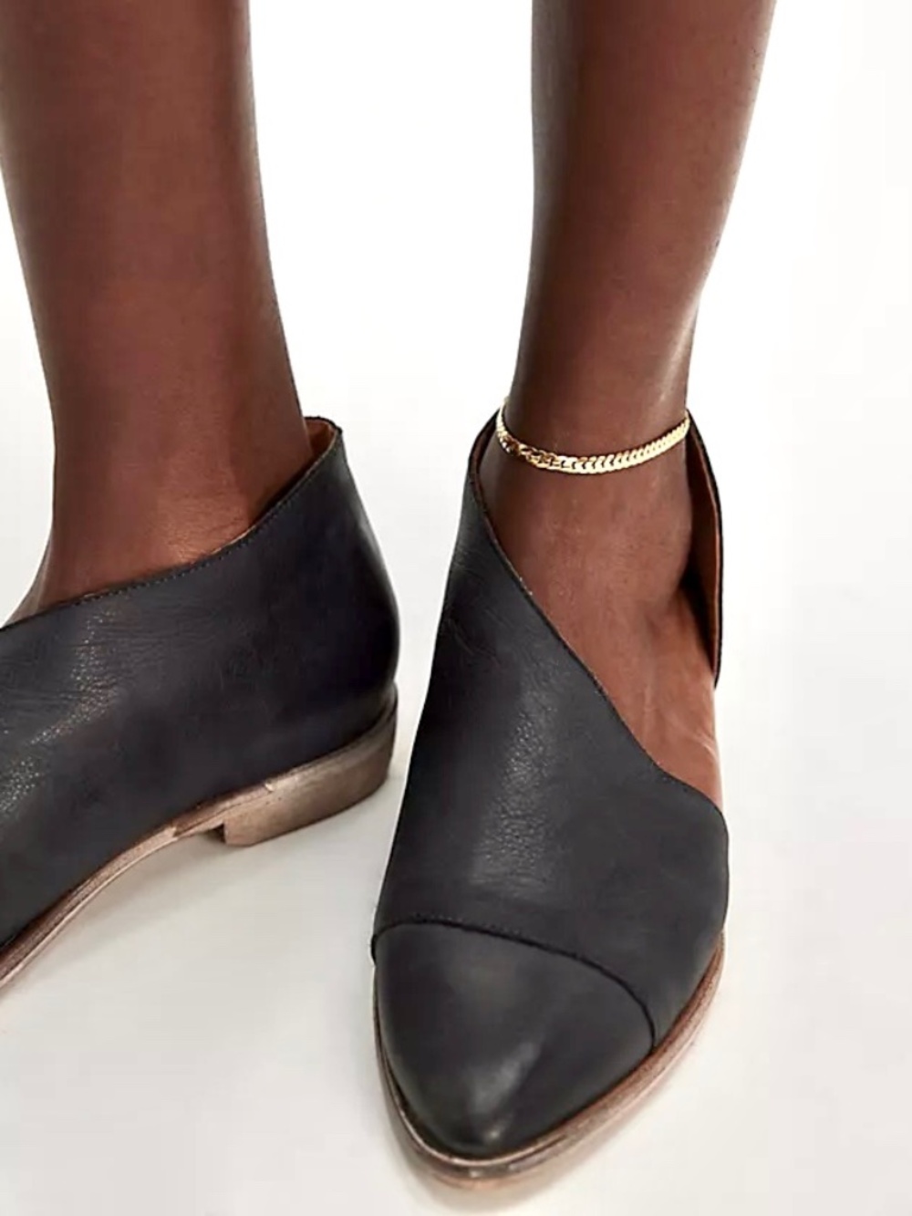 FREE PEOPLE Royale Flat in Black Leather - NWOB! - 38/ US 8